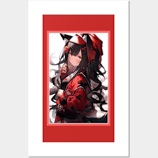 Aesthetic Anime Red White Rosa Black | Quality Aesthetic Anime Design | Chibi Manga Anime Art Posters and Art